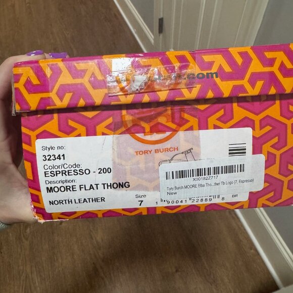 Tory Burch Moore Flat Thong Double T Sandals in Espresso - Picture 5 of 6